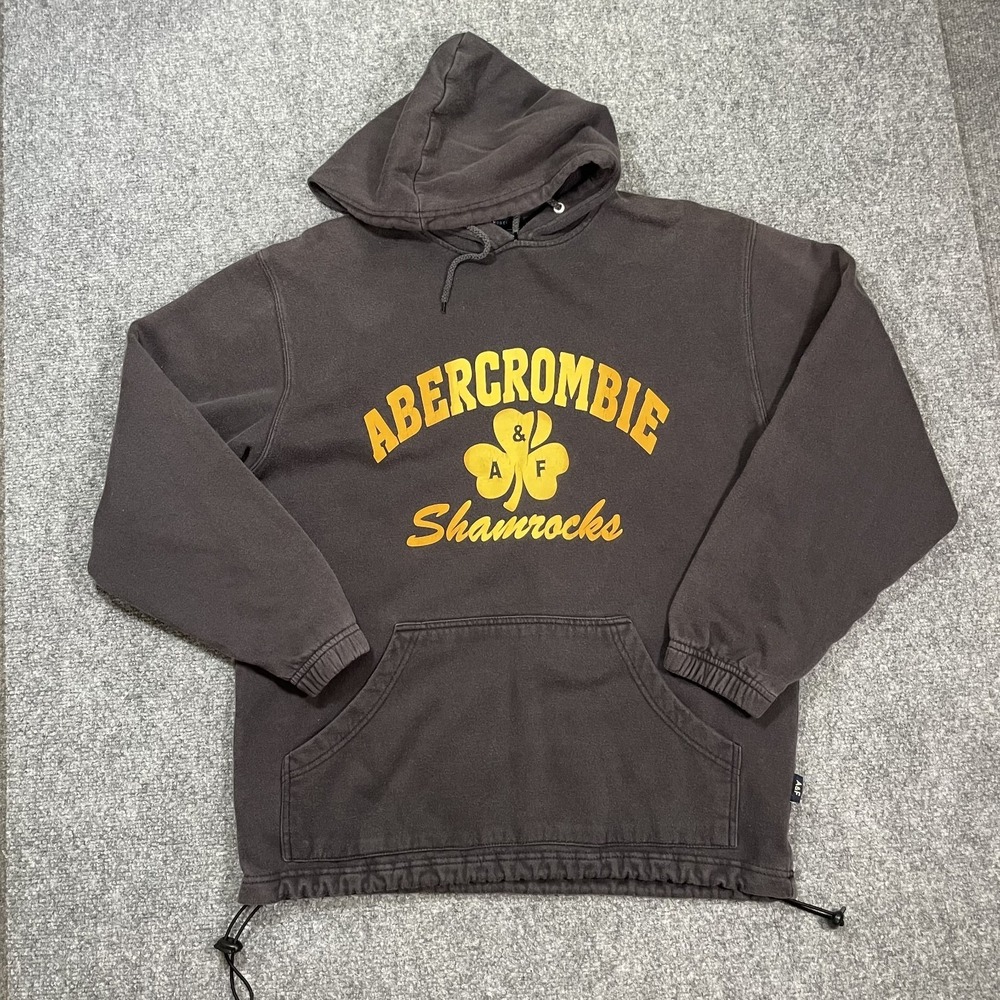 Vintage Abercrombie Pullover Hoodie Sweatshirt Unisex SmallWashed Black Graphic